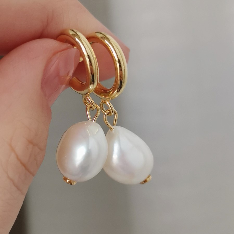 Kolczyki pozłacane z perłami